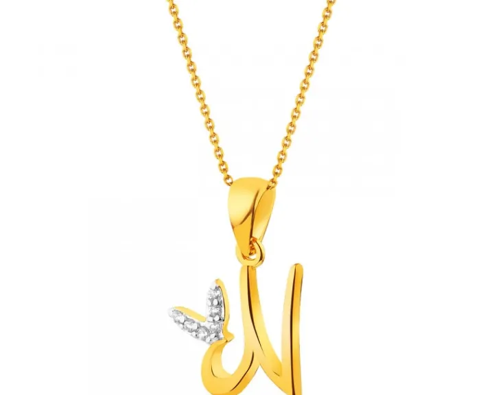 Złota zawieszka litera N