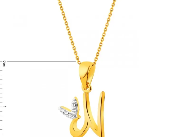 Złota zawieszka litera N