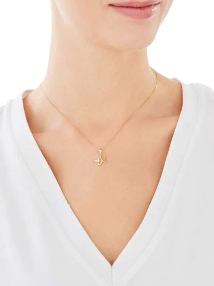 Złota zawieszka litera N