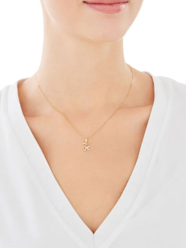 Złota zawieszka litera T