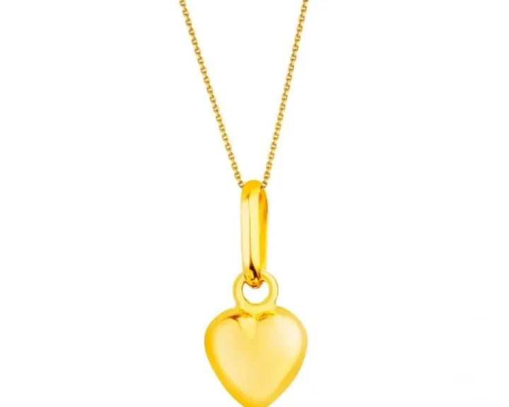 Złota zawieszka serce