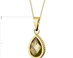 Złota zawieszka z cyrkonią