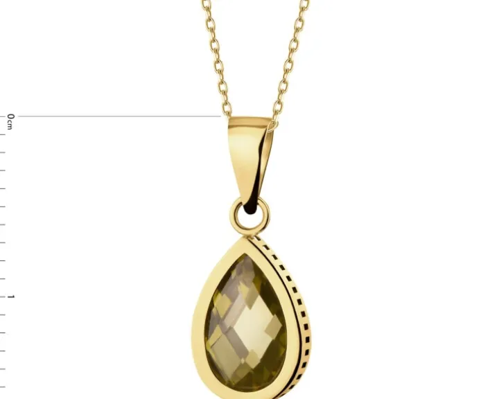 Złota zawieszka z cyrkonią