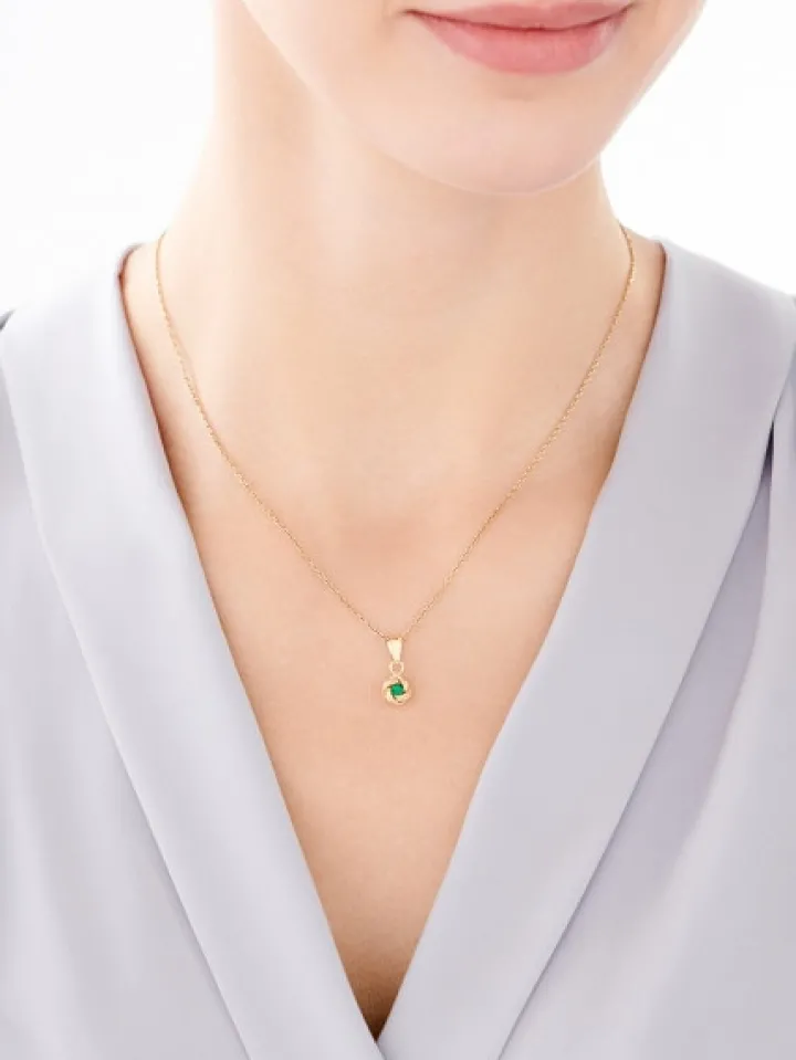 Złota zawieszka z cyrkonią