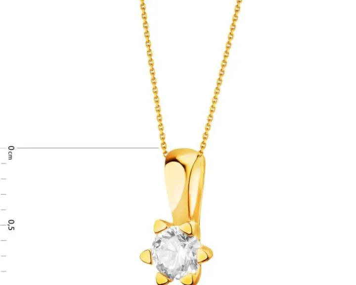 Złota zawieszka z cyrkonią