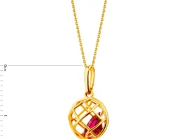 Złota zawieszka z cyrkonią