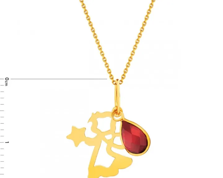 Złota zawieszka z cyrkonią