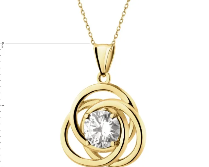 Złota zawieszka z cyrkonią