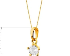 Złota zawieszka z cyrkonią