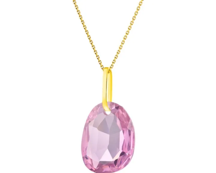 Złota zawieszka z cyrkonią