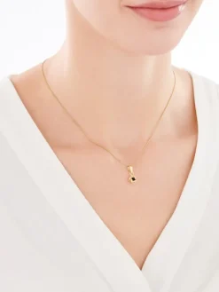 Złota zawieszka z cyrkonią