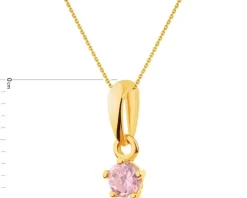 Złota zawieszka z cyrkonią