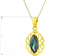 Złota zawieszka z cyrkonią