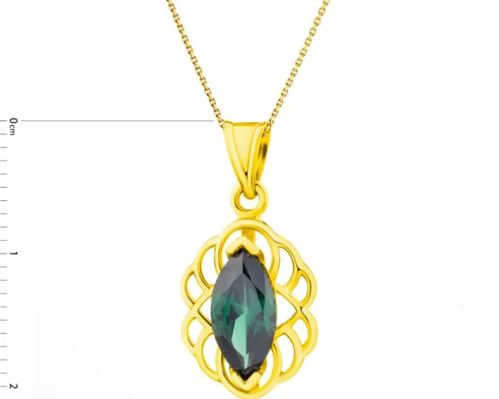 Złota zawieszka z cyrkonią