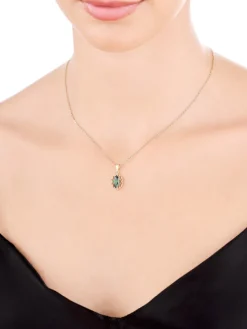 Złota zawieszka z cyrkonią