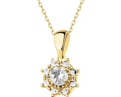 Złota zawieszka z cyrkonią