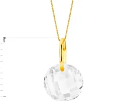 Złota zawieszka z cyrkonią