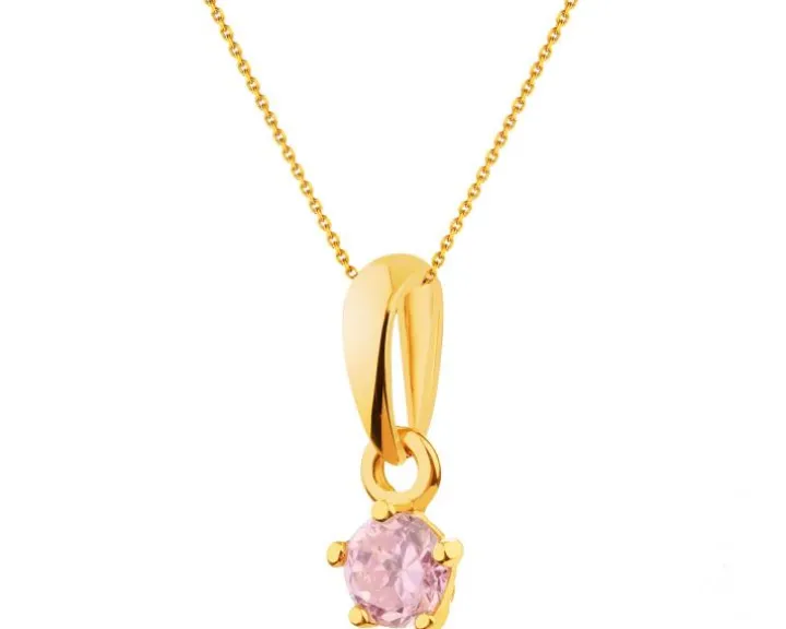 Złota zawieszka z cyrkonią