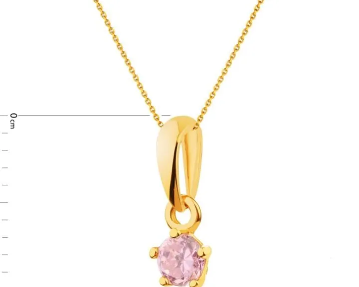 Złota zawieszka z cyrkonią