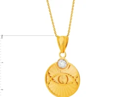 Złota zawieszka z cyrkonią