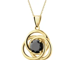 Złota zawieszka z cyrkonią