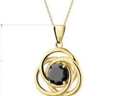 Złota zawieszka z cyrkonią