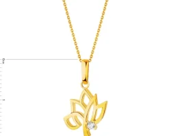 Złota zawieszka z cyrkonią