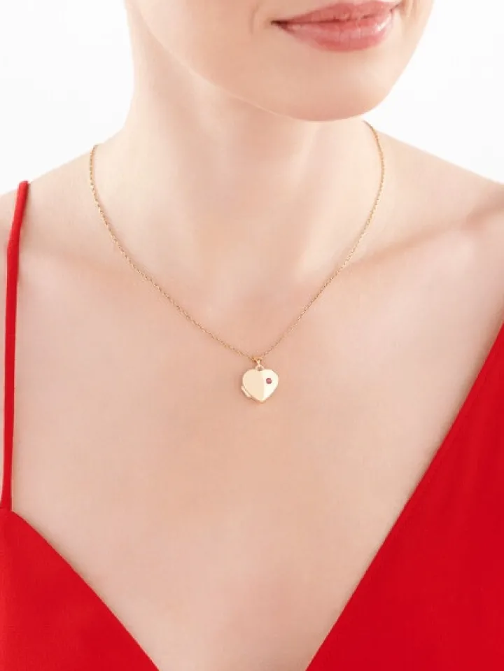 Złota zawieszka z cyrkonią - puzderko - serce