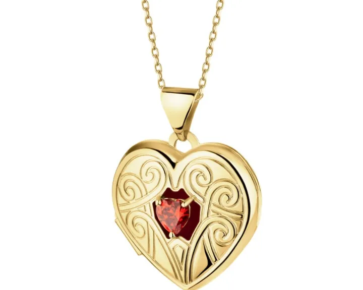 Złota zawieszka z cyrkonią - puzderko - serce