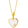 Złota zawieszka z cyrkonią i masą perłową - serce
