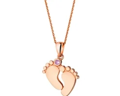 Złota zawieszka z cyrkonią - stópki