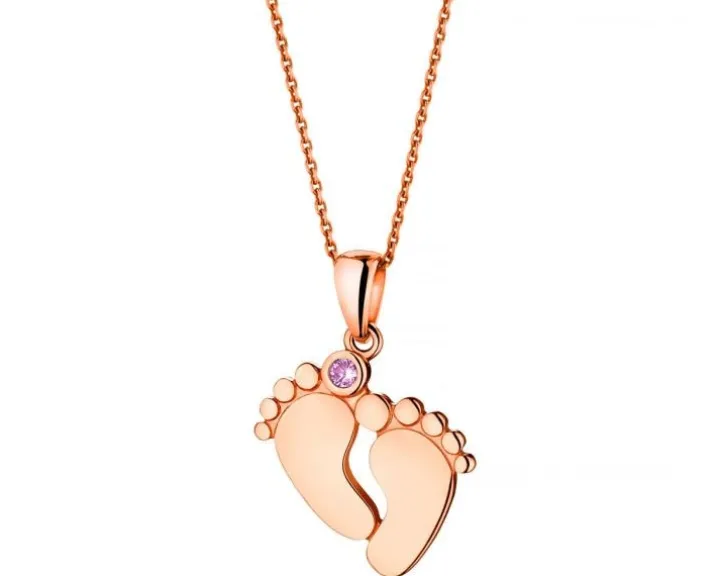 Złota zawieszka z cyrkonią - stópki