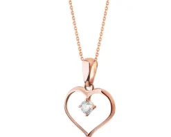 Złota zawieszka z cyrkonią - serce