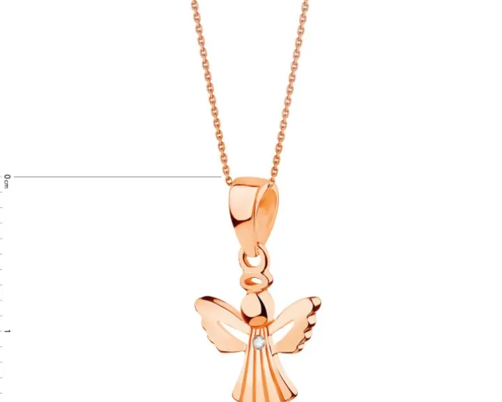 Złota zawieszka z cyrkonią - aniołek