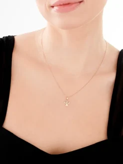 Złota zawieszka z cyrkonią - aniołek