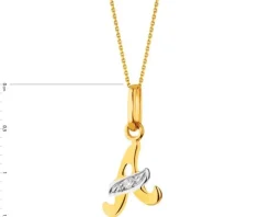 Złota zawieszka z cyrkonią - litera A