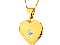 Złota zawieszka z cyrkonią - puzderko - serce