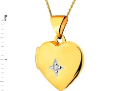 Złota zawieszka z cyrkonią - puzderko - serce