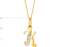 Złota zawieszka z cyrkonią - litera K
