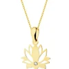 Złota zawieszka z cyrkonią - kwiat lotosu