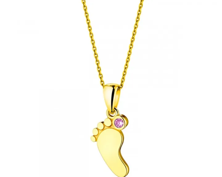 Złota zawieszka z cyrkonią - stópka
