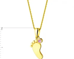 Złota zawieszka z cyrkonią - stópka