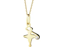 Złota zawieszka z cyrkonią - baletnica