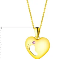 Złota zawieszka  z cyrkonią - serce