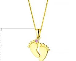 Złota zawieszka z cyrkonią - stópki