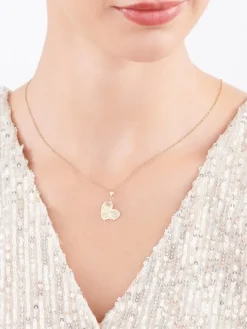 Złota zawieszka z cyrkonią - serce, love