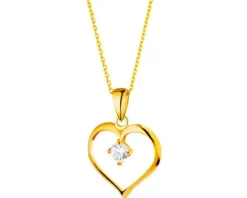 Złota zawieszka z cyrkonią - serce