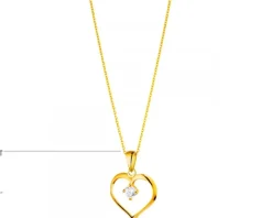 Złota zawieszka z cyrkonią - serce