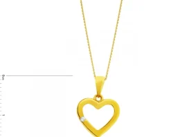 Złota zawieszka z cyrkonią - serce