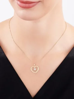 Złota zawieszka z cyrkonią - serce